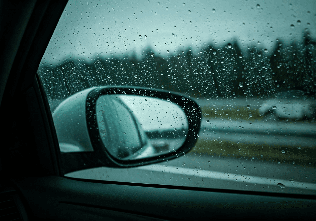 ArmourOne Safe Glass treated window with clear hydrophobic run-off