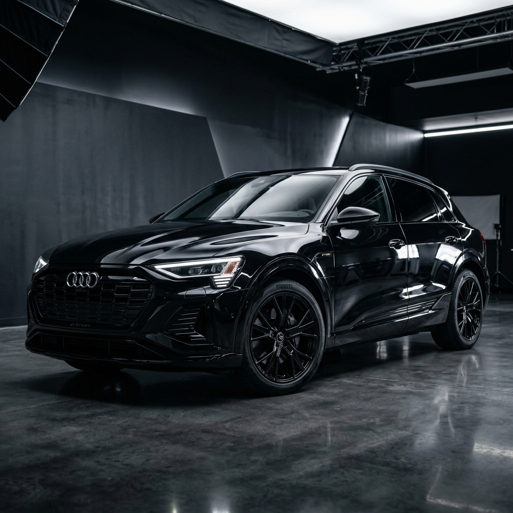 Black luxury SUV with Ceramic Pointed Borophene™ gloss finish